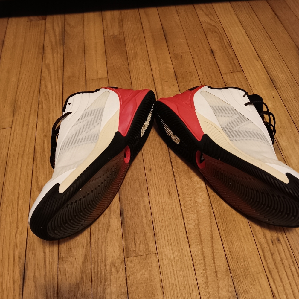 New Balance Men's White Black Red Athletic Sneakers